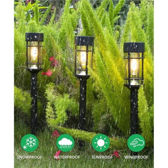 8 Pack Solar Pathway Lights Outdoor, Waterproof Solar Lights Outdoor with Metal - Picture 3 of 7